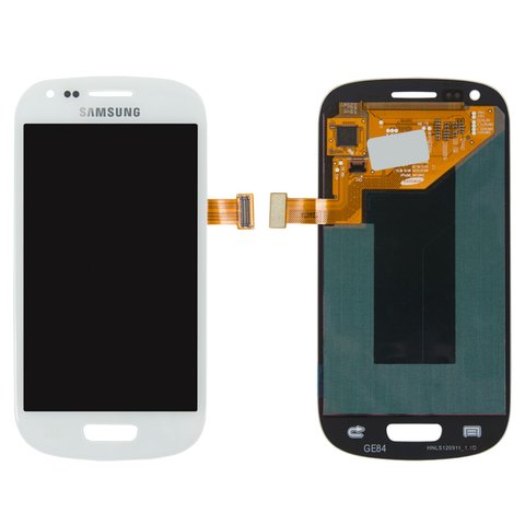Дисплей для Samsung I8190 Galaxy S3 mini, білий, без рамки, Оригінал переклеєне скло 