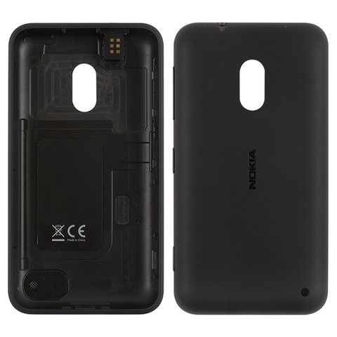Задняя панель корпуса для Nokia 620 Lumia, черная, с боковыми кнопками