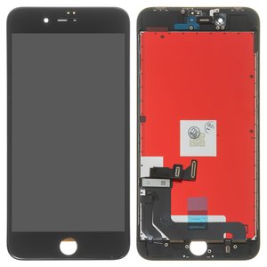Дисплей для iPhone 8 Plus, черный, с рамкой, Copy, с пластиками камеры и датчика приближения, tianma