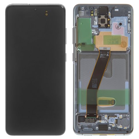Дисплей для Samsung G980 Galaxy S20, G981 Galaxy S20 5G, серый, с рамкой, Original PRC , cosmic grey