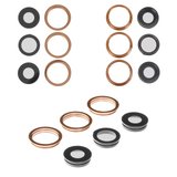 Скло камери для iPhone 11 Pro, золотисте, з рамкою, комплект 6 шт., matte gold