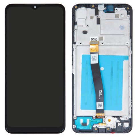 Дисплей для Samsung A226 Galaxy A22 5G, чорний, з рамкою, Оригінал переклеєне скло 
