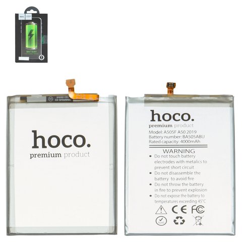 Аккумулятор Hoco EB BA505ABU EB BA505ABN для Samsung A205 Galaxy A20, A305F DS Galaxy A30, A307F DS Galaxy A30s, A505F DS Galaxy A50, A507 Galaxy A50s, Li Polymer, 3,85 B, 3900 мАч