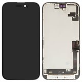 Дисплей для iPhone 16, черный, с рамкой, Оригинал (переклеено стекло)