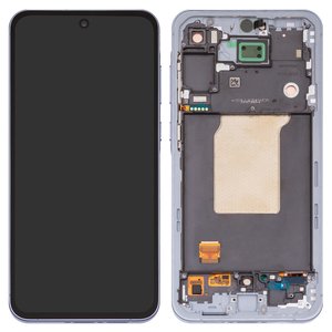 Дисплей для Samsung A556 Galaxy A55, голубой, с рамкой, Original PRC , iceblue
