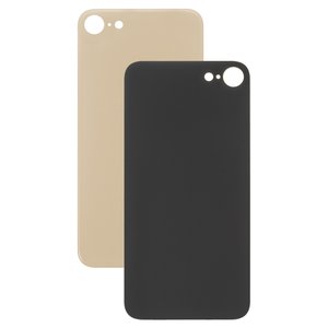 Housing Back Cover compatible with iPhone 8, golden, no need to remove the camera glass, big hole 
