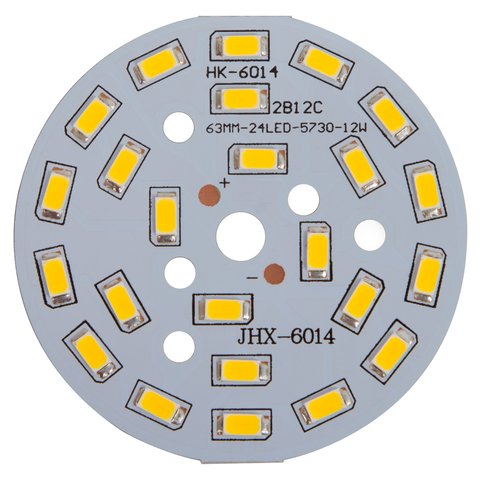 PCB with LEDs 12 W warm white, 1440 lm, 63 mm 