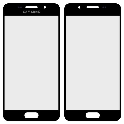 Housing Glass compatible with Samsung A310F Galaxy A3 2016 , A310M Galaxy A3 2016 , A310N Galaxy A3 2016 , A310Y Galaxy A3 2016 , Original PRC , 2.5D, black 