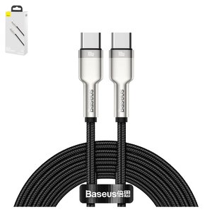 Cable USB Baseus Cafule Series Metal, 2xUSB tipo C, 100 cm, 100 W, negro, con revestimiento de nylon, #CATJK C01