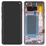 Pantalla LCD puede usarse con Samsung G973 Galaxy S10, negro, con marco, High Copy, (OLED)