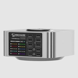 Mains Charger Mechanic X Power Max, 300 W, Power Delivery PD , with wireless charger, 10 ports 