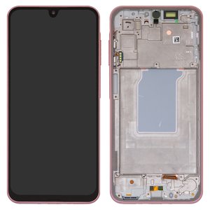 Pantalla LCD puede usarse con Samsung A266 Galaxy A26, rosado, con marco, Original PRC , peach pink