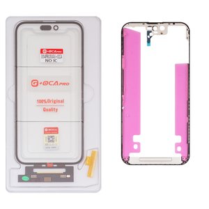 Сенсорный экран G+OCA PRO для iPhone 14 Pro Max, с рамкой, с ОСА пленкой, черный, без микросхемы