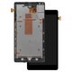 LCD compatible with Nokia 1520 Lumia, (black, with frame)