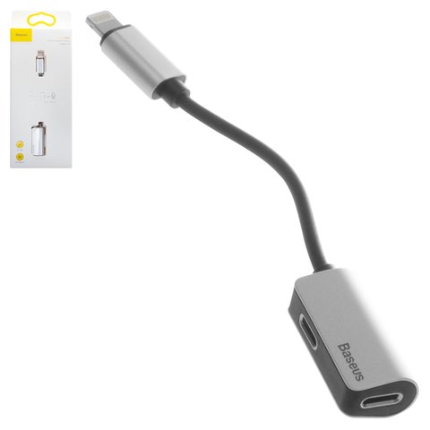 Adapter Baseus L37, to Lightning 2 in1, doesn't support microphone , Lightning, 2 A) #CALL37-S1 - GsmServer