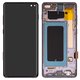 LCD compatible with Samsung G975 Galaxy S10 Plus, (silver, with frame, High Copy, (OLED))