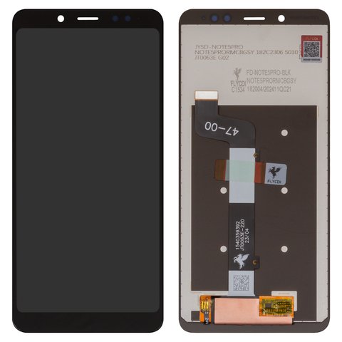 LCD compatible with Xiaomi Redmi Note 5, Redmi Note 5 Pro, black, without frame, FLYCDI