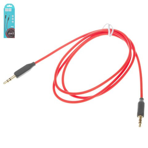 AUX cable Hoco UPA11, TRS 3.5 mm, 100 cm, rojo, TRS 3.5 mm to TRS 3.5 mm, de silicona, #6957531079309