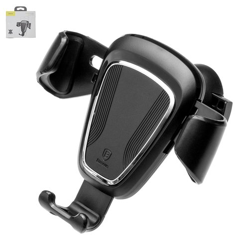 Sujetador para coche Baseus, negro, sobre deflector, corredizo, con adorno de cuero sintético, #SUYL B01