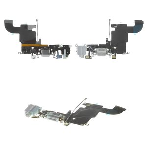 Cable flex puede usarse con iPhone 6S, del conector de carga, del conector de auriculares, blanco, con micrófono, AAA