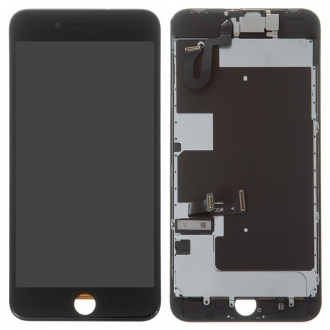 Pantalla LCD puede usarse con Apple iPhone 8 Plus, negro, con marco, AAA, con placa protectora de pantalla, con altavoz,  con cámara