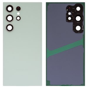Panel trasero de carcasa puede usarse con Samsung S928 Galaxy S24 Ultra, verde, con vidrio de cámara, titanium green