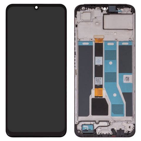 Pantalla LCD puede usarse con Realme C53 NFC, negro, con marco, Original PRC