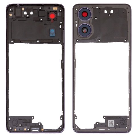 Parte media de carcasa puede usarse con Motorola Moto G04, gris, con vidrio de cámara