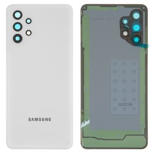 Задня панель корпуса для Samsung A325 Galaxy A32, біла, із склом камери