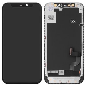 Дисплей для iPhone 12 mini, чорний, з рамкою, High Copy, OLED , GX OEM hard