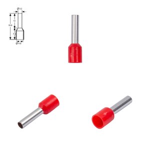 Наконечник VE4012, трубчастий, ізольований, червоний, 10 шт., 4 мм², 12 мм