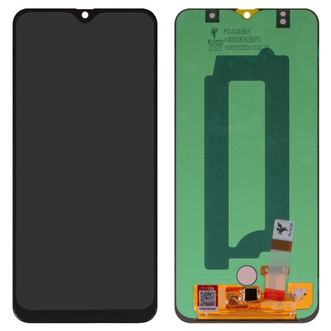 Дисплей для Samsung A305 Galaxy A30, A305F DS Galaxy A30, A505F DS Galaxy A50, A505FN DS Galaxy A50, A507 Galaxy A50s, A507F DS Galaxy A50s, чорний, без рамки, FLYCDI, з широким обідком, OLED 