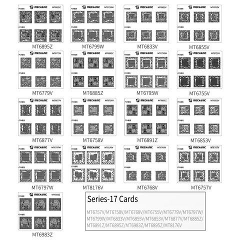 BGA трафарет Mechanic COM80 17, для ремонту відпаяних контактів