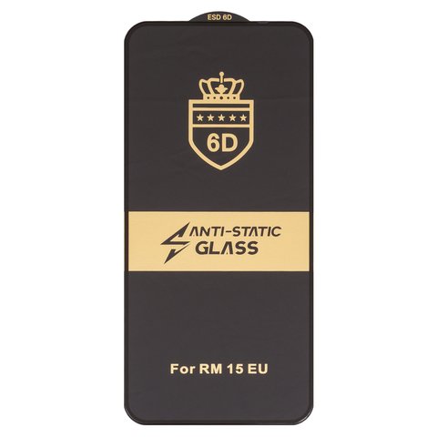 Захисне скло ESD 6D для Xiaomi Poco M7 4G, Redmi 15 4G, Redmi 15 5G, сумісне з чохлом, Full Glue, Anti Static, без упаковки , чорний, EU version