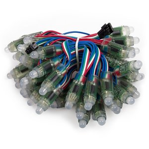 Світлодіодний піксель RGB (50 шт., WS2801, DC 5 В, 12 мм, IP68) Світлодіодний піксель RGB (50 шт., WS2801, DC 5 В, 12 мм, IP68)
