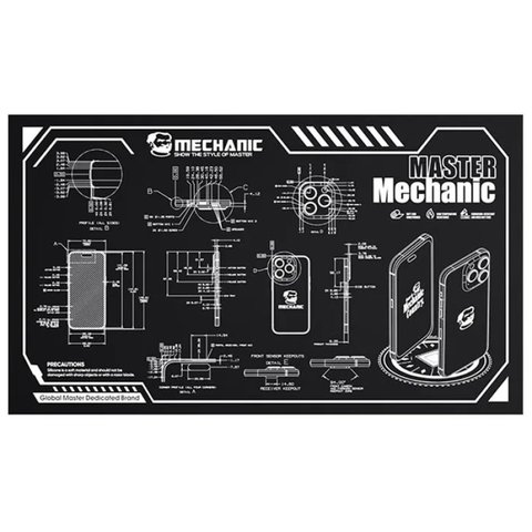 Коврик монтажный Mechanic V78, устойчив к пятнам, термостойкий, 600 мм, 350 мм