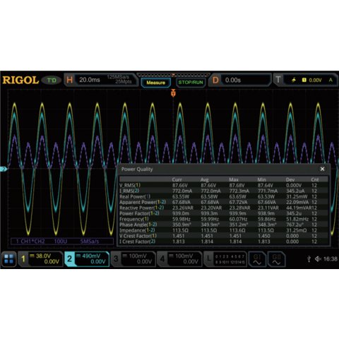 Opción de software "analizador de potencia" RIGOL MSO5000 PWR